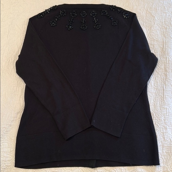 Talbots Black Beaded Sweater  3/4 length sleeves - Picture 2 of 5